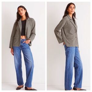 Madewell Oversized Knit Blazer Houndstooth. NWT. Size L.